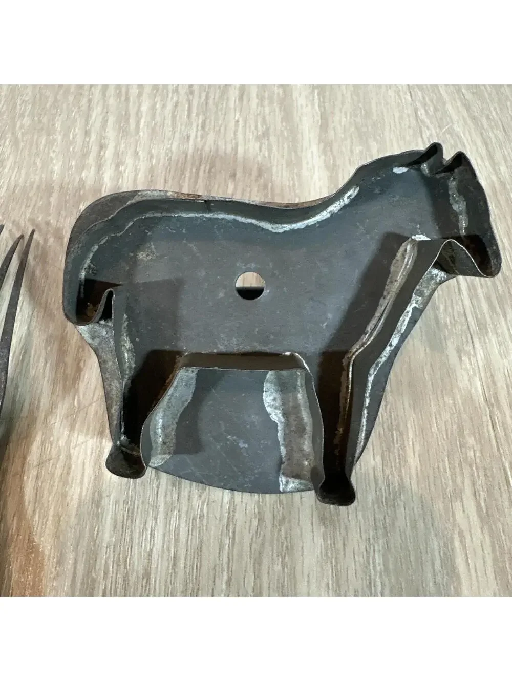 (7) Antique items: 2 graters, 2 forks, 1 spoon,‎ cookie cutter, thimble.